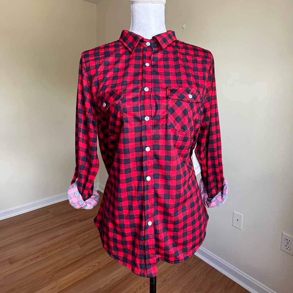 passport woman’s flannel shirt size Xl but fit large